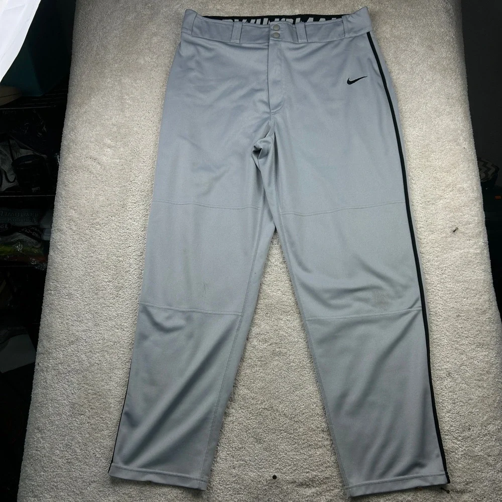 Nike Side Stripe Baseball Pants XL Grey Dri-FIT Swingman Sportswear Athletic